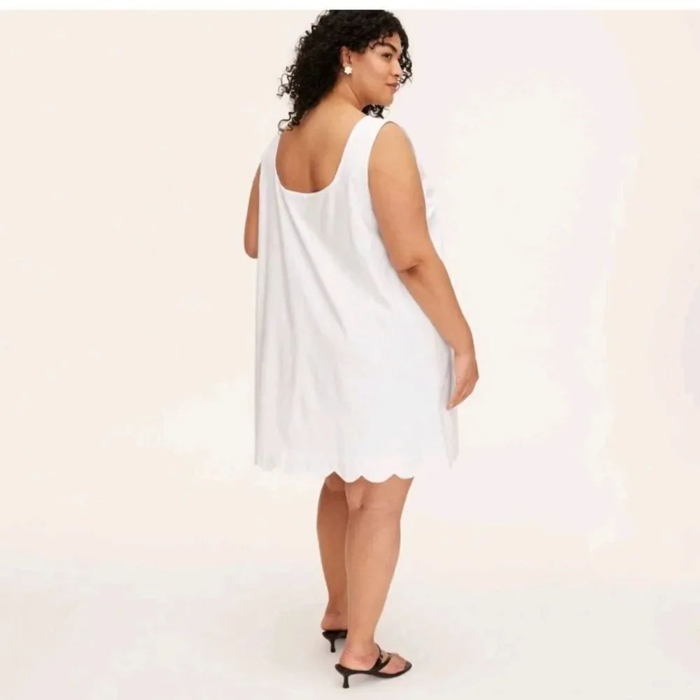 🆕👗Kate Spade New York Women's White Scalloped Mini Shift Dress, Sz 3XL